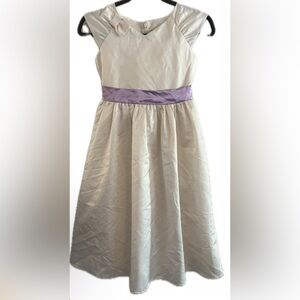 American Girl Fancy Occasion Collection White Dress Purple Sash, Size 10 Girls